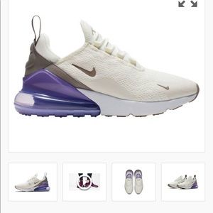 ISO Women’s Nike white and Purple Air Max 270’s